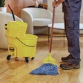 Mops | Rubbermaid Commercial FGD21306BL00 Super Stitch Blend Cotton/Synthetic Mop Head - Large, Blue (6/Carton) image number 3
