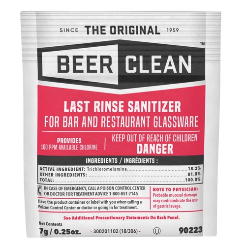  | Diversey Care 90223 Beer Clean 0.25 oz. Packet Powder Last Rinse Glass Sanitizer (100/Carton) image number 0