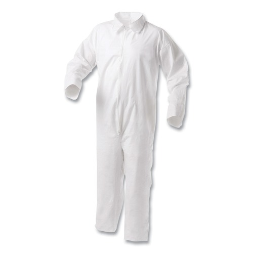 Bib Overalls | Ansell 38920 A35 Liquid And Particle Protection Coveralls, Zipper Front, 2x-Large, White, 25/carton image number 0