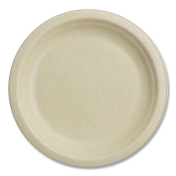 World Centric 7 in. Diameter Paper Fiber Plates - Natural (1000/Carton)