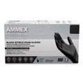 Disposable Gloves | Ammex ABNPF46100 9.5 in. Long 3 mil Powder-Free Nitrile Exam Gloves - Large/Black (1000/Carton) image number 0