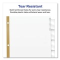 Office Jansan | Avery 11124 Big Tab 11 in. x 8.5 in. 8-Tab Double-Sided Gold Edge Reinforcing Insertable Dividers - Clear Tabs/White (1-Set) image number 5