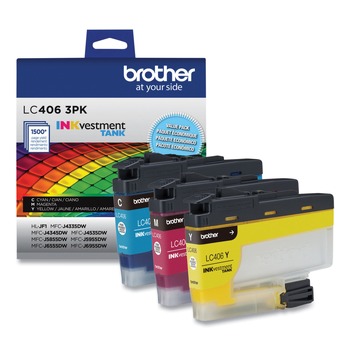 Brother LC4063PK INKvestment 1,500 Page-Yield Ink - Cyan/Magenta/Yellow (3/Pack)
