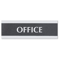 Office Jansan | Headline Sign 4762 Century Series 9 in. x 3 in. Office Sign - Black/Silver image number 0
