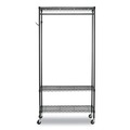 Office Jansan | Alera ALEGR364818BL 48 in. W x 18 in. D x 75 in. H 40 Garments Wire Shelving Garment Rack - Black image number 1