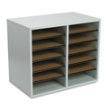 Office Jansan | Safco 9420GR 19.63 in. x 11.88 in. x 16.13 in. 12-Compartment Fiberboard Literature Sorter - Gray image number 3
