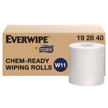 Tork 1-Ply 12 x 5.25 Chem-Ready Wiping Rolls - White (6/Carton)