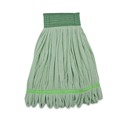 Mops | Boardwalk BWKMWTMGCT Microfiber Looped-End Wet Mop Head - Medium, Green (12/Carton) image number 1