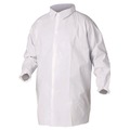 Safety Equipment | Ansell KCC 44446 A40 Liquid and Particle Protection Lab Coats with Elastic Wrists - Triple Extra Large, White (30/Carton) image number 0