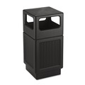 Trash & Waste Bins | Safco 9476BL Canmeleon 38-Gallon Polyethylene Side-Open Recessed Panel Receptacles - Black image number 0