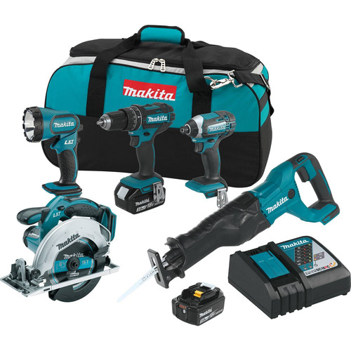 Combo Kits | Makita XT505 18V LXT Lithium-Ion 5-Tool Cordless Combo Kit (3 Ah) image number 0