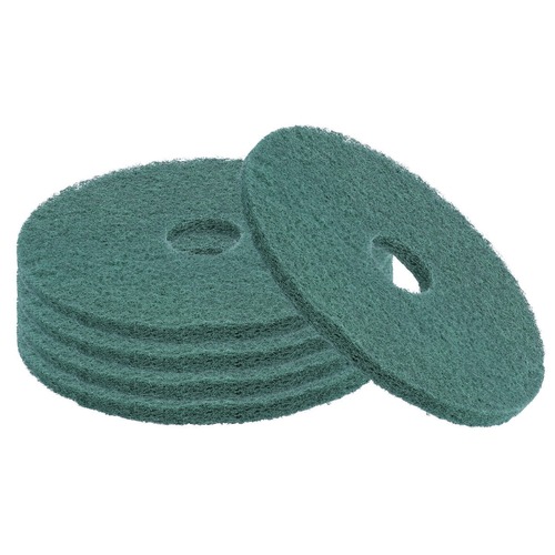 Mothers Day Sale! Save an Extra 10% off your order | Boardwalk BWK4013GRE 13 in. Diameter Standard Floor Pads - Green (5/Carton) image number 0