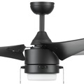 Ceiling Fans | Honeywell 51862-45 56 in. Pull Chain Contemporary Wet Rated Outdoor LED Ceiling Fan with Light - Matte Black image number 2