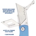 Bulk Savings Pricing 2 | Great Neck 12113 2 in. Blade 3.5 in. Aluminum Handle 1 Utility Blade Sheffield Folding Lockback Knife - Blue image number 3