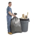 Trash Bags | Platinum Plus 1507837 39 in. x 56 in. 60-Gallon 1.55 mil. Can Liners - Gray (25/Carton) image number 2