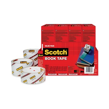 Scotch 3 in. Core Book Tape Value Pack - Clear (8/Pack)
