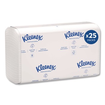 Kleenex 13253 7.8 in. x 12.4 in. Premiere Folded Towels - White (25-Packs/Carton)