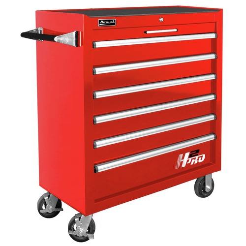 Save 10% off Homak Products | Homak RD04036061 36 in. H2Pro Series 6 Drawer Roller Cabinet (Red) image number 0