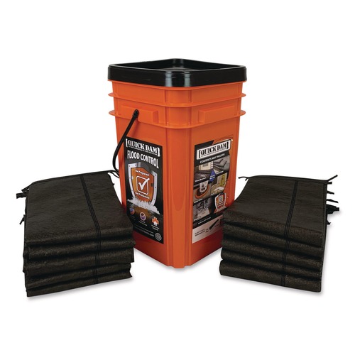 Safety Equipment | Quick Dam QDGG5-10 Outdoor Grab and Go Bucket Kit, (1) Bucket, (10) 5 ft Flood Barriers image number 0