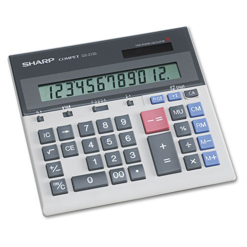 Office Jansan | Sharp QS2130 12-Digit LCD Compact Desktop Calculator image number 0