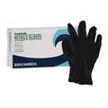 Work Gloves | Boardwalk BWK396MBX 4.4 mil General Purpose Powder-Free Disposable Nitrile Gloves - Medium, Black (100/Box) image number 0