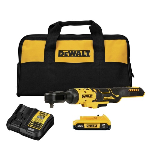 Cordless Ratchets | Dewalt DCF513D1 20V MAX ATOMIC Brushless Lithium-Ion 3/8 in. Cordless Ratchet Kit (2 Ah) image number 0