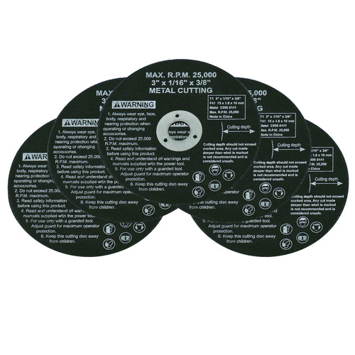 Grinding, Sanding, Polishing Accessories | Briggs & Stratton BST502 3 in. Metal Cutting Discs (5-Pack) image number 0
