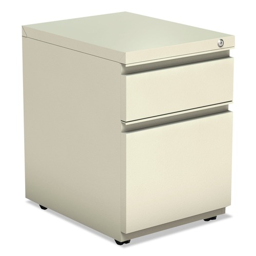 Office Filing Cabinets & Shelves | Alera ALEPBBFPY 14.96 in. x 19.29 in. x 21.65 in. 2-Drawers: Box/File Legal/Letter Left or Right File Pedestal with Full-Length Pull - Putty image number 0
