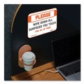 Floor Signs | Tabbies 29163 BeSafe 9 in. x 6 in. Please Wipe Down All Surfaces You Touch Messaging Repositionable Wall/Door Signs - White (30/Carton) image number 3