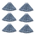 Mops | Rubbermaid Commercial FGD25306BL00 Super Stitch Cotton/Synthetic Blend Mop Head - Large, Blue (6/Carton) image number 0
