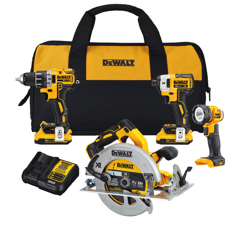 Combo Kits | Factory Reconditioned Dewalt DCK483D2R 20V MAX XR Compact 4-Tool Combo Kit image number 0