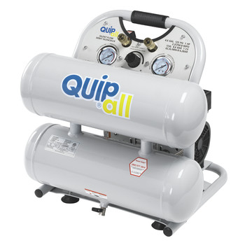  | Quipall 4-1-SILTWN-AL Ultra Quiet 1 HP 4.6 Gallon Oil-Free Twin Stack Air Compressor