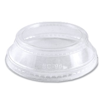 World Centric Plastic Dome Lid PLA Clear Cold Cup Lids Fits 9 oz to 24 oz Parfait Cups - Clear (1000/Carton)