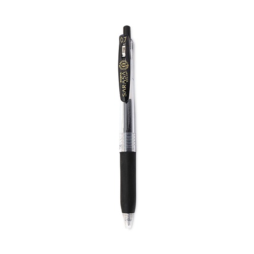 Pens | Zebra 48710 0.7 mm Medium Sarasa Retractable Clip Gel Pen - Black Ink, Clear/Black Barrel (1-Dozen) image number 0