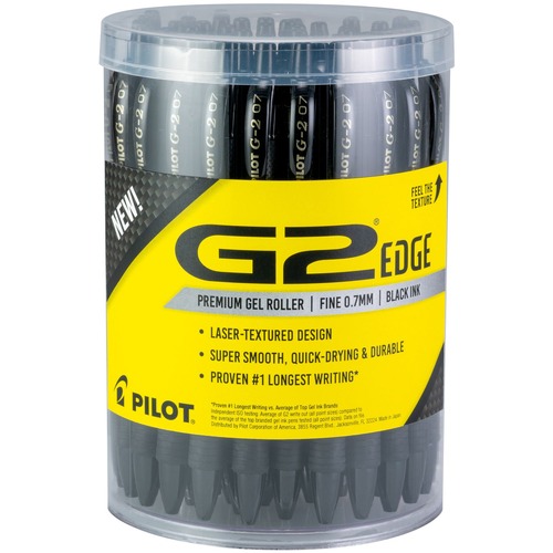 Pens | Pilot 15955 G2 Edge Premium Fine 0.7 mm Gel Pen - Black Ink/Black Barrel (36/Pack) image number 0