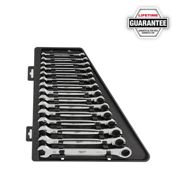 Milwaukee 48-22-9516 15 Pc Ratcheting Combination Wrench Set - Metric