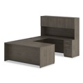 Office Desks & Workstations | Alera AE1NZK-S2472UF TOM 72 in. x 24 in. x 29 in. Seville Series Credenza with Right Pedestal - Walnut image number 4