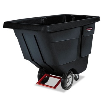 Rubbermaid Commercial Rotomolded Plastic Rectangular 850 lbs. Capacity Tilt Truck - Black
