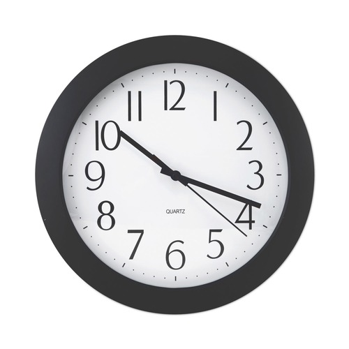Office Jansan | Universal UNV10451 12 in. Diameter Cordless Whisper Quiet Clock - Black image number 0