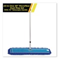 Mops | Gritt Commercial GRI17448T 48 in. x 5 in. Microfiber Head 40 in. to 72 in. Silver Aluminum Handle Dust Mop with Telescopic Handle - Blue (1-Kit) image number 2