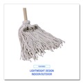 Mops | Boardwalk BWK120C Handle/Deck Mops with No. 20 Head and 54 in. Handle - White Cotton Head/Natural Wood Handle (6/Carton) image number 7