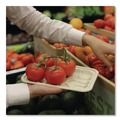 Food Trays, Containers, and Lids | World Centric TRSC17SLLF 1-Compartment 8.3 in. x 4.9 in. x 0.7 in. PLA Lined PFAS-Free Paper Fiber Trays - Natural (500/Carton) image number 1