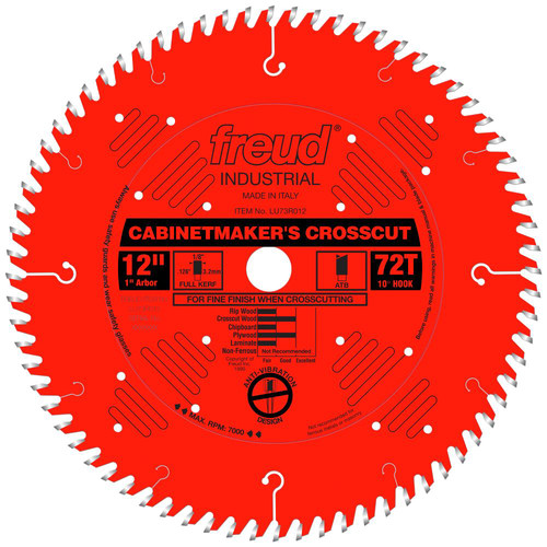 Blades | Freud LU73R012 LU73R 12 in. 72 Tooth Cabinetmaker's Crosscut Saw Blade with PermaShield image number 0