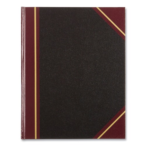 Office Jansan | National 56231 Texthide 10.38 in. x 8.38 in. Sheets Eye-Ease Record Book - Black/Burgundy/Gold Cover image number 0