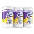 Hand Wipes | LYSOL Brand 19200-81700 1 Ply 7 in. x 7-1/2 in. Dual Action Disinfecting Wipes - Citrus, White/Purple (6/Carton) image number 0