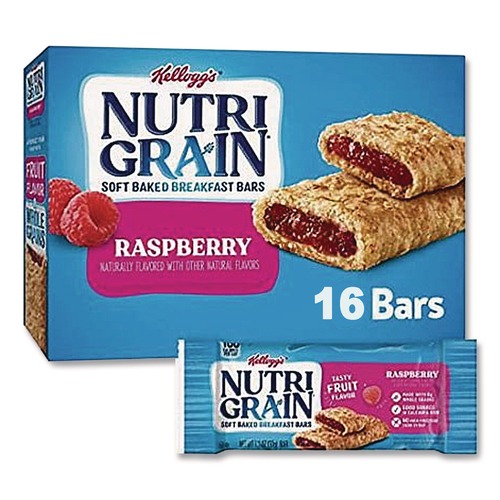 Food Service | Kellogg's 511382 Nutri-Grain Soft Baked Individually Wrapped 1.3 oz. Breakfast Bars - Raspberry (16/Box) image number 0