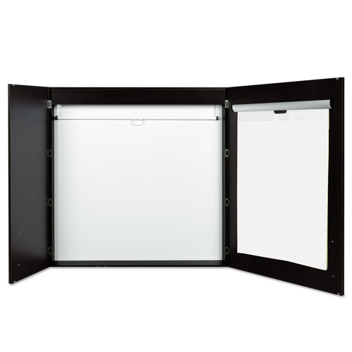  | MasterVision CAB01010143 Ebony Classic 48 in. x 48 in. 3-In-1 Conference Cabinet/Magnetic Dry-Erase Board image number 0