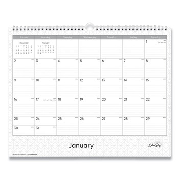 Blue Sky 15 in. x 12 in. 12-Month (Jan-Dec 2026) Enterprise Wall Calendar - White/Gray Sheets