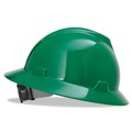 Hard Hats | MSA 475370 V-Gard Slotted Full-Brim Hat with Fas-Trac III Suspension - Green image number 0