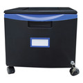  | Storex 61269U01C 14.75 in. x 18.25 in. x 12.75 in. Single-Drawer Mobile Filing Cabinet - Black/Blue image number 1